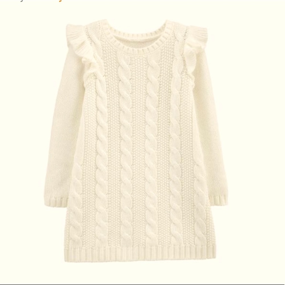 nwt! carters white cable knit sweater dress